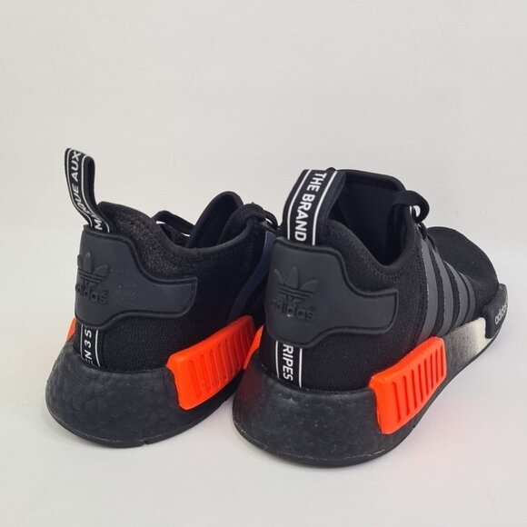Adidas NMD R1 Black Solar Orange Iridescent Men Athletic Sneakers SZ 8 - Picture 5 of 9